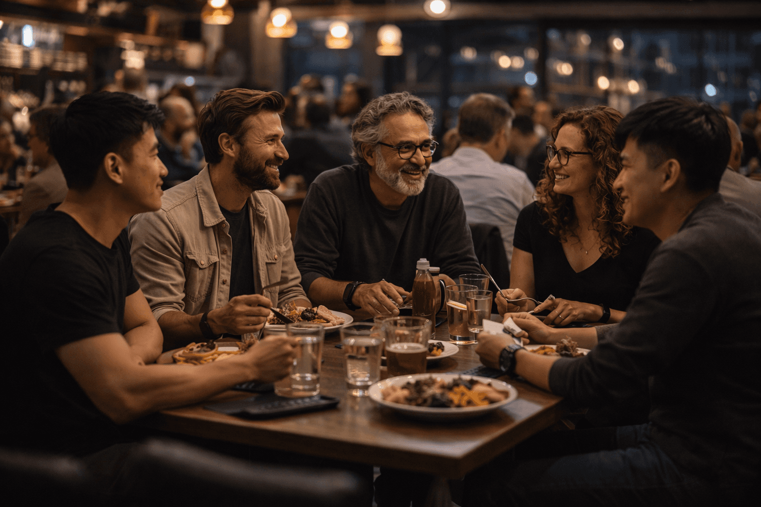 les personnes à la table
